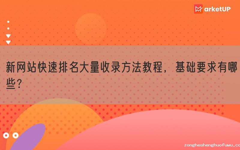 新网站快速排名大量收录方法教程，基础要求有哪些？(图1)